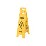Rubbermaid Commercial Caution Wet Floor Sign 4 Sided Yellow