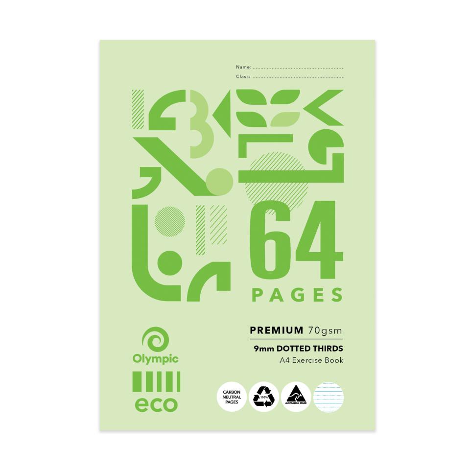 Olympic Eco D964p Exercise Book A4 64 Page 9mm D3rd