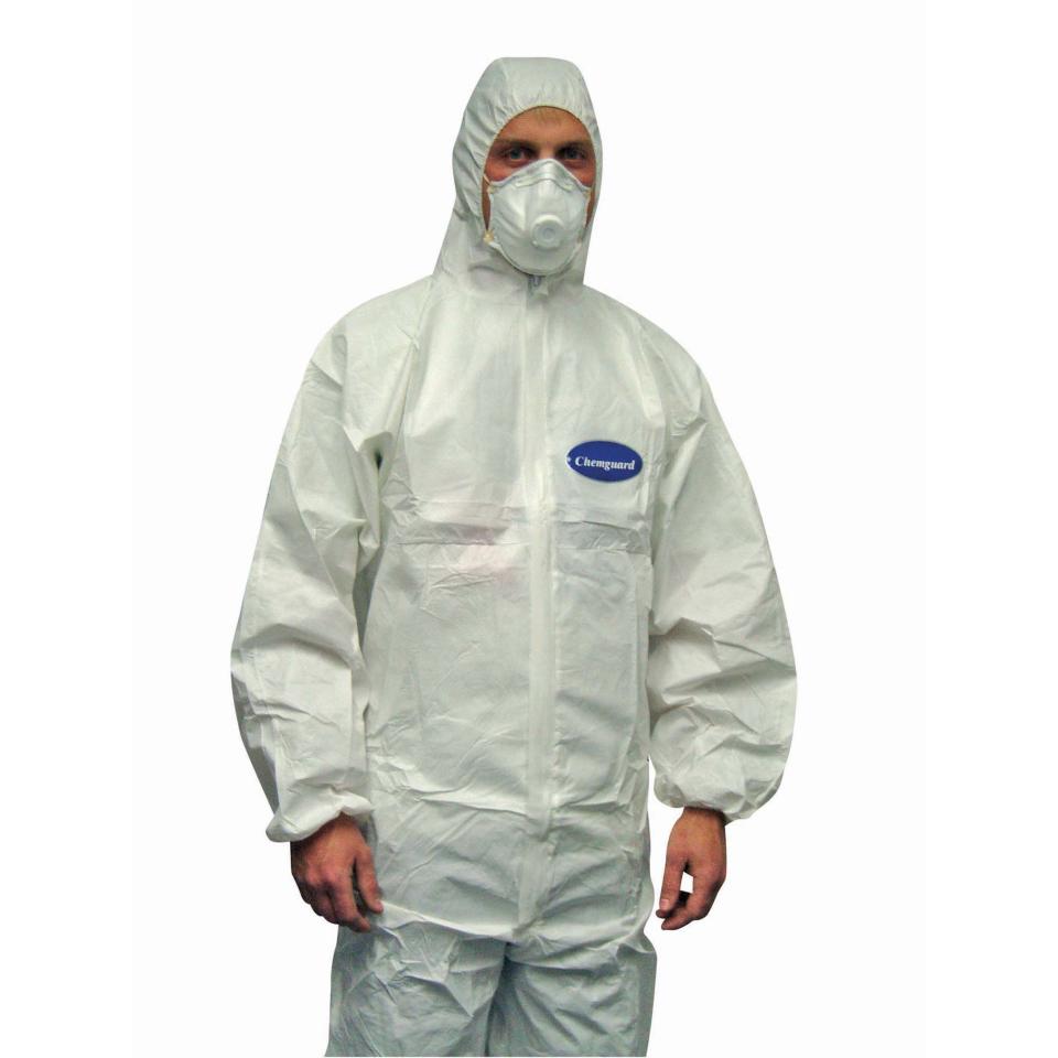 Disposable Coverall Chemguard White Size 2XL