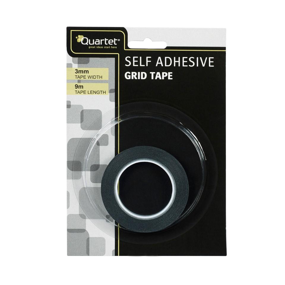 Quartet Self Adhesive Grid Tape 3mm x 8.23m Black Winc
