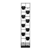 Rapid Line Bloom Vertical Garden with Pots and Polished Stones 1935h x 390w x 210dmm black