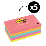 Post-it Lined Notes 76 x 127mm Cape Town Collection Pack 5