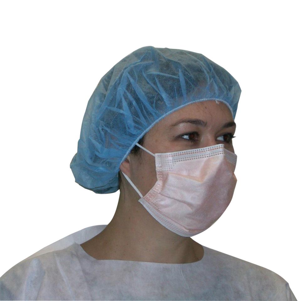 Halyard Fluidshield Level 3 Fog Free Procedure Face Mask Orange Ear Loops Box 40 Image