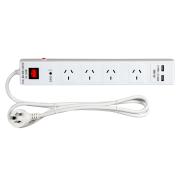 Winc Powerboard Overload 4 Outlet & Voltage Protection With 2 USB Outlets 1m Cord
