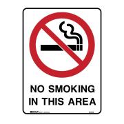 Brady 834749 250X180 Self Adhesive No Smoking In This Area Sign