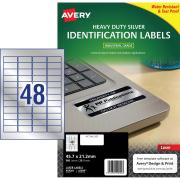 Avery Silver Heavy Duty Labels for Laser Printers - 45.7 x 21.2mm - 960 Labels (L6009)