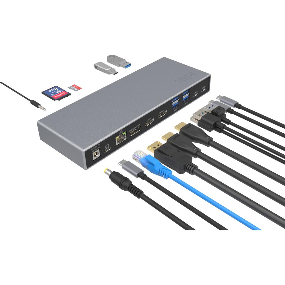 Klik USB-C Triple 4k Docking Station with Lan 120w Power Supply
