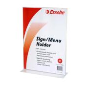 Esselte Sign Menu Holder Portrait Double Sided A3 Clear