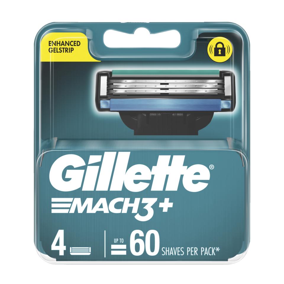 Gillette Mach 3+ Blades Replacement Cartridges Pack 4 