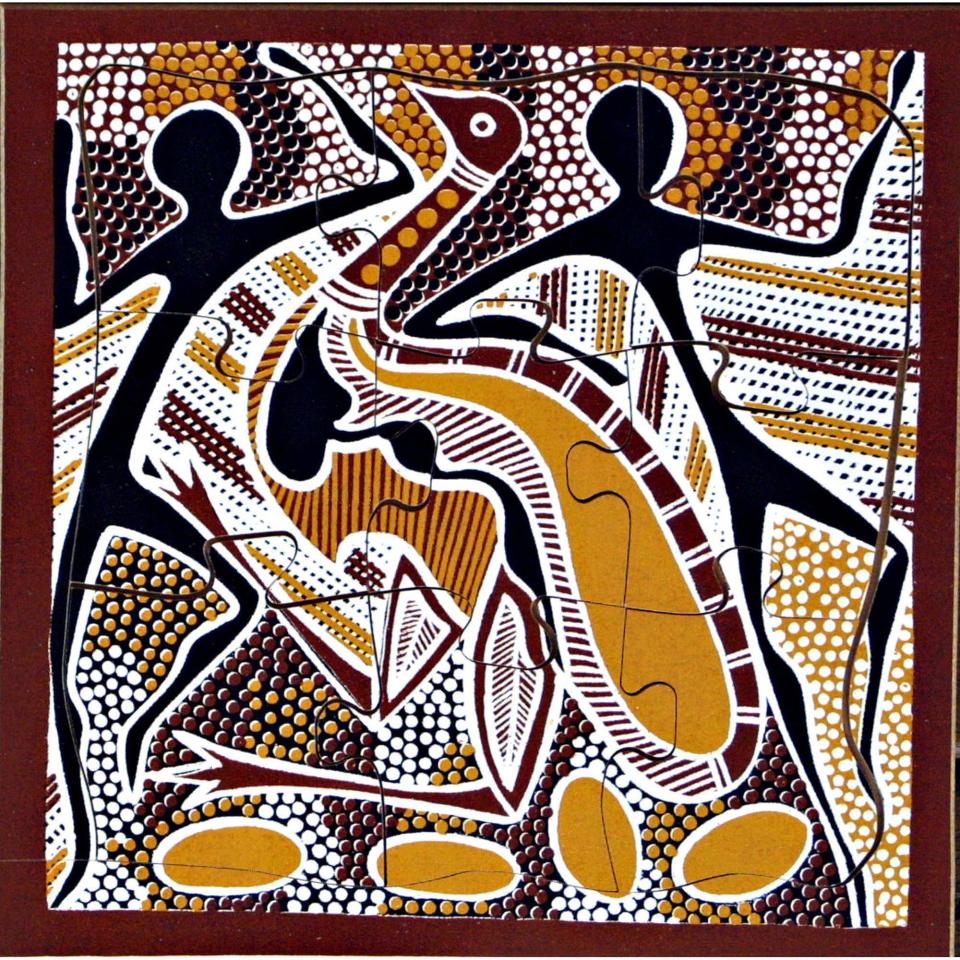 Kurrajong Aboriginal Products Emu Dreaming Puzzle 9 Pc 20x20cm Dreaming Story And Activities