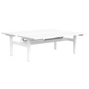 Buro Altri Height Adjustable B2B Desk 1800(W)x1600(D)x630-1280(H)mm Sq Leg White Fixed Cable Tray