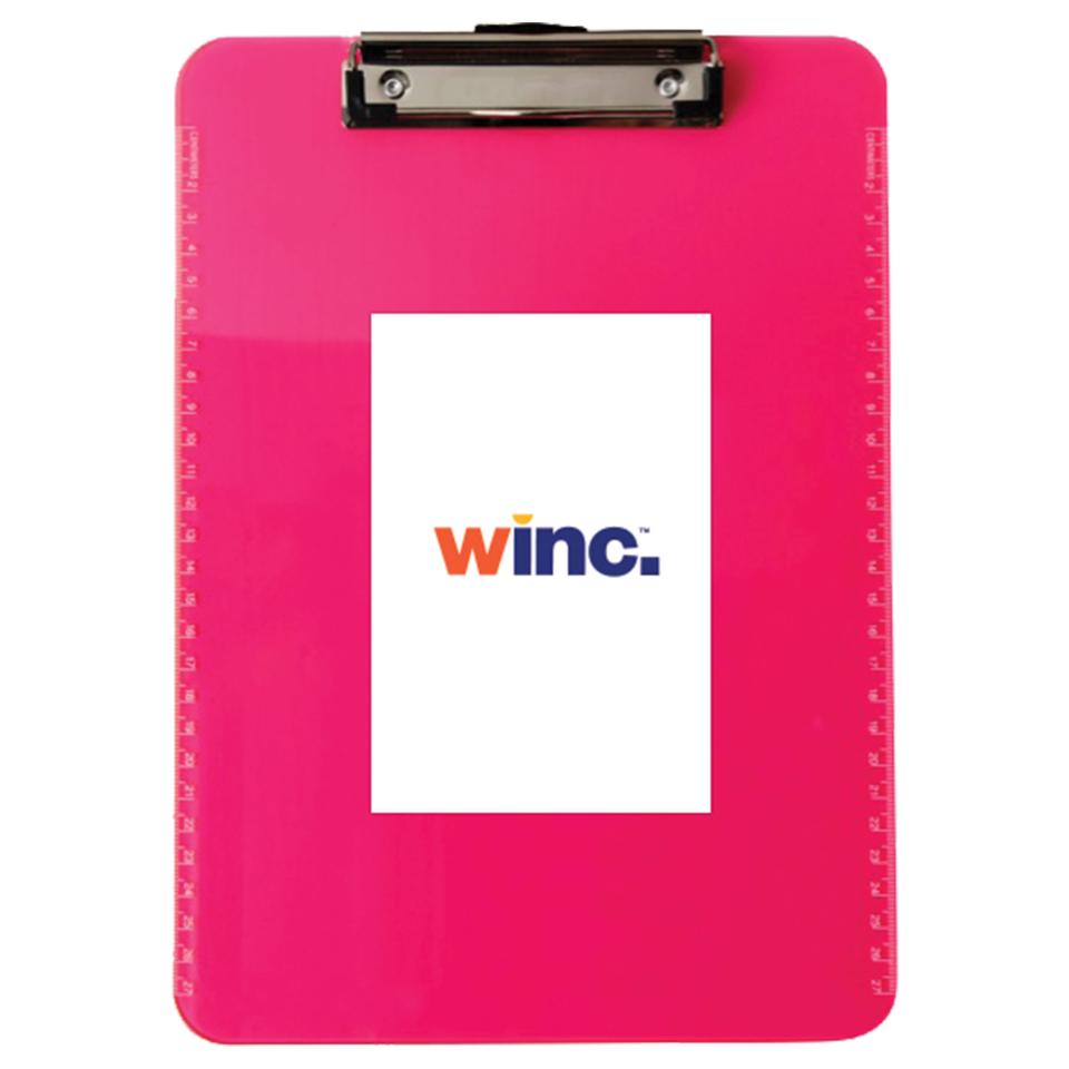 Winc Clipboard A4 Transparent Neon Pink
