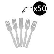 Castaway Elegance Plastic Dining Forks White Pack 50