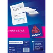 Avery Shipping Label with paper receipt for Laser Printers - 182 x 130 mm - 100 Labels (L7980)