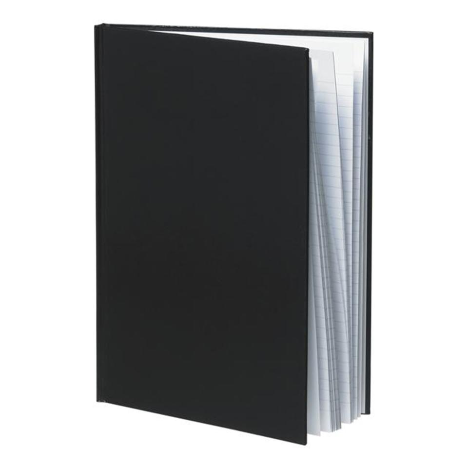 Winc Hardcover Notebook A4 Ruled 200 Page Leathergrain Black