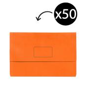 Marbig Slimpick Document Wallet Foolscap Orange Box 50