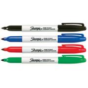 Sharpie Permanent Markers Fine Assorted Colours Pack 4