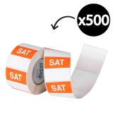 Avery Food Rotation Saturday Day Label Removable Adhesive Orange 40mm Square Roll 500