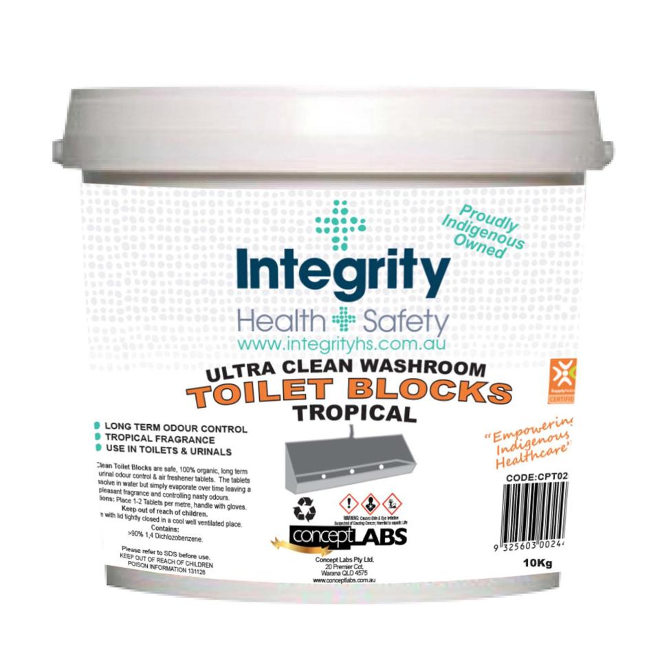 Integrity Health & Safety Indigenous Toilet & Urinal Blocks 10kg Tub