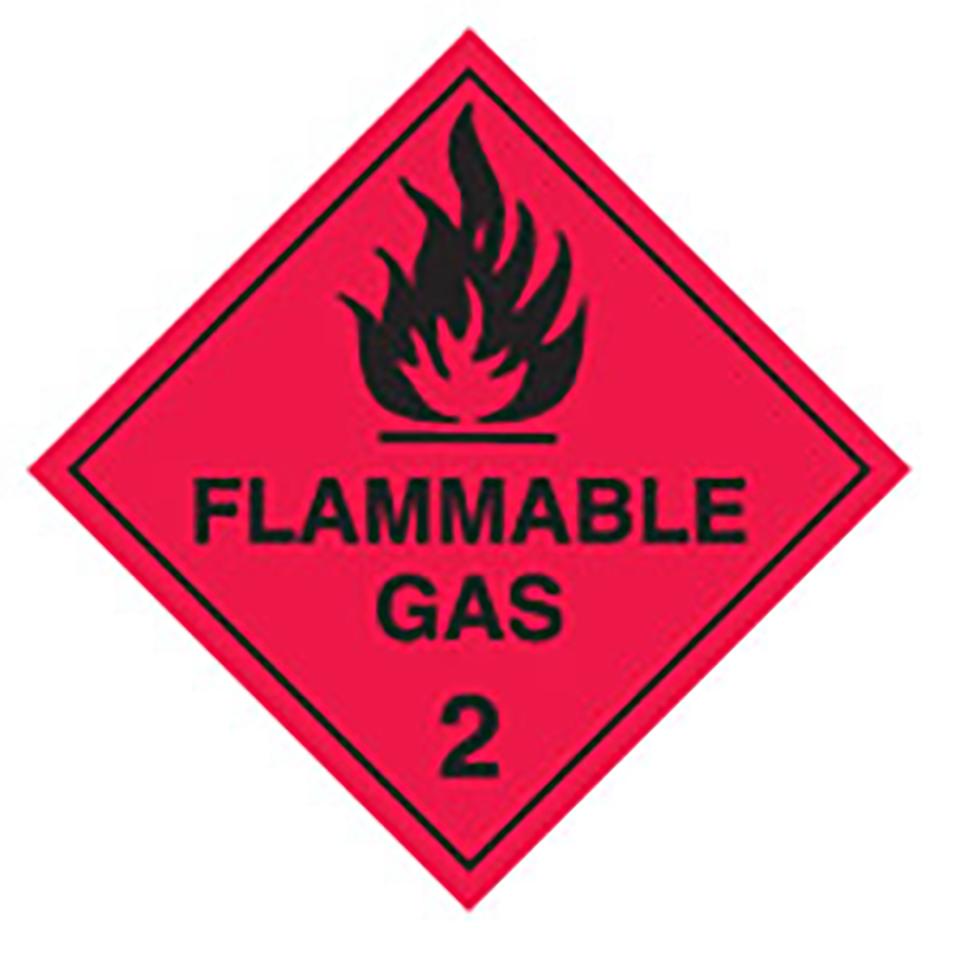 Brady 835481 Flammable Gas 2 Labels Self Adhesive 250mm 