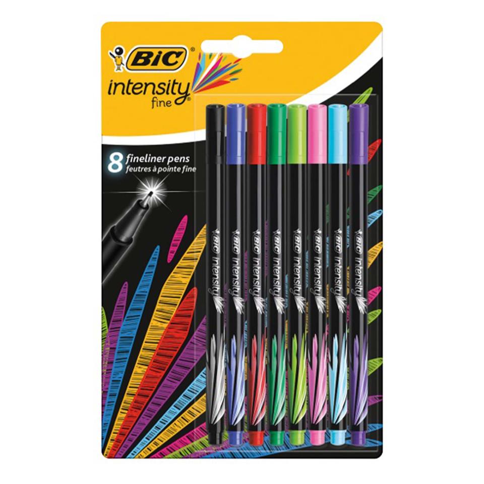 BIC Intensity Fineliner Marker Pens Fine Point 0.4 mm Assorted Ink
