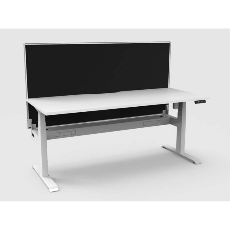 Rapidline Boost Light Single Sided Workstation With Screen+CableTray 1800W White / White Image