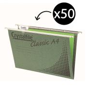 Crystalfile Suspension File Manilla A4 Complete Classic Green Box 50