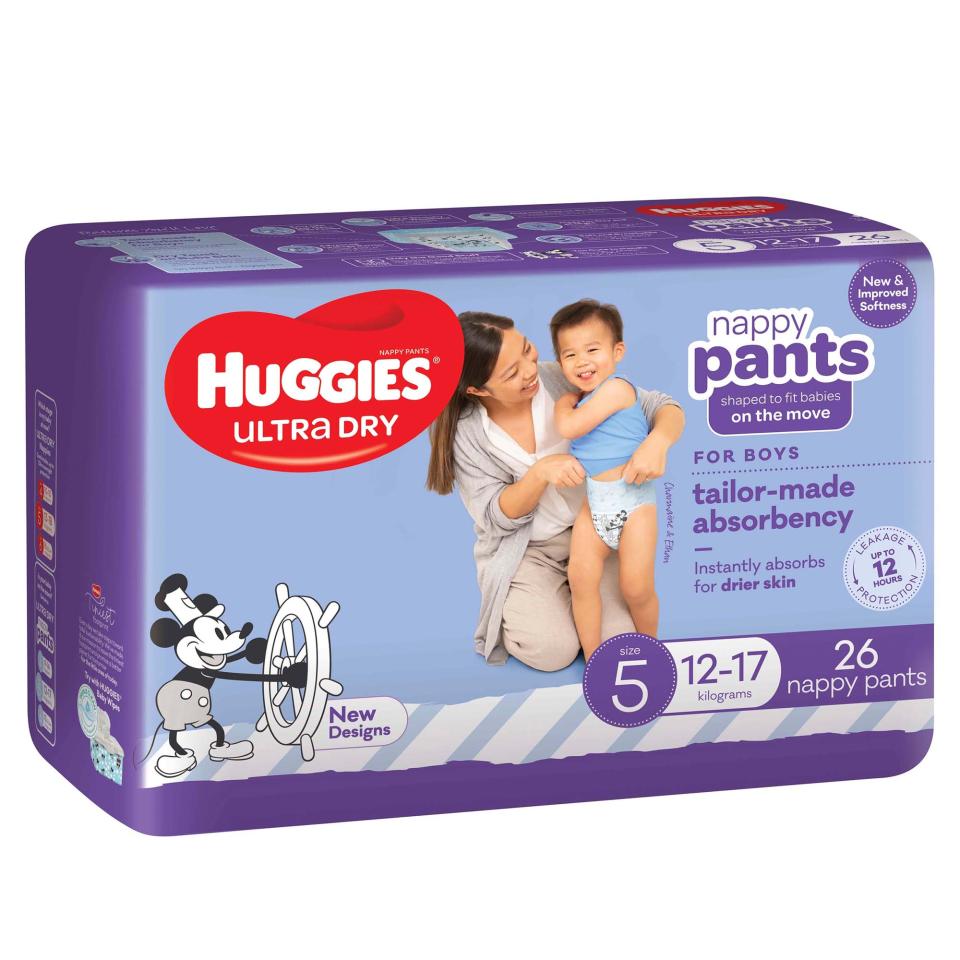 Huggies Ultra Dry Nappy Pants Walker Boy Pack 26 Carton 4