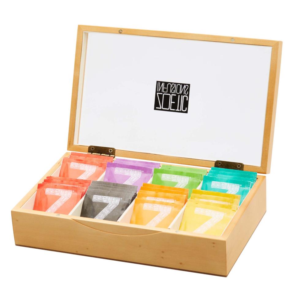 Zoetic Tea Chest 8 Compartments Filled with Included 8 Tea Varieties