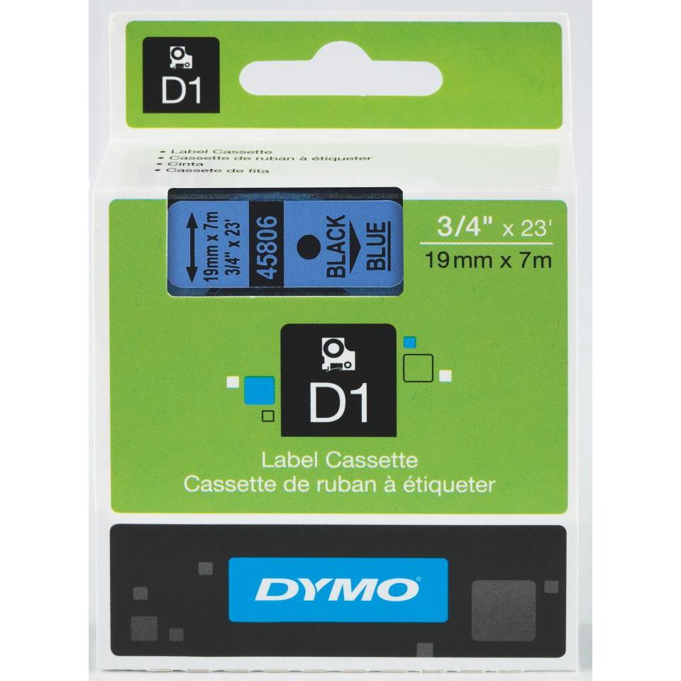 Dymo D1 Label Printer Tape 19mm x 7m Black On Blue