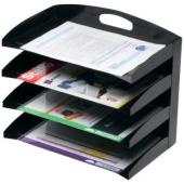 Marbig Desktop Organiser Metal 4 Tier Black