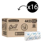 Scott 4455 Optimum Hand Towels White 150 Towels Pack Carton 16