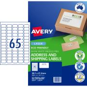 Avery L7651ev FSC Eco Friendly Address Shipping 65up 38.1x21.2mm Pack 40