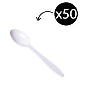 Winc Earth Plastic Spoons White Pack 50