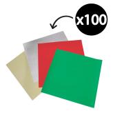 Teter Mek Christmas Gloss Square Kinder Craft Paper 254 x 254mm Assorted Pack 100
