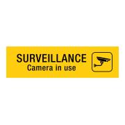 Apli Surveillance Camera Sign Yellow & Black PVC Sheet Self-Adhesive