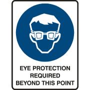 Brady 840943 Sign Eye Protection Required Beyond This Point Polypropylene 225X300mm Each