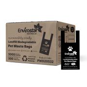 Envirostar Dog Waste Bag with handles Black Landfill Biodegradable Roll 500 Carton 10