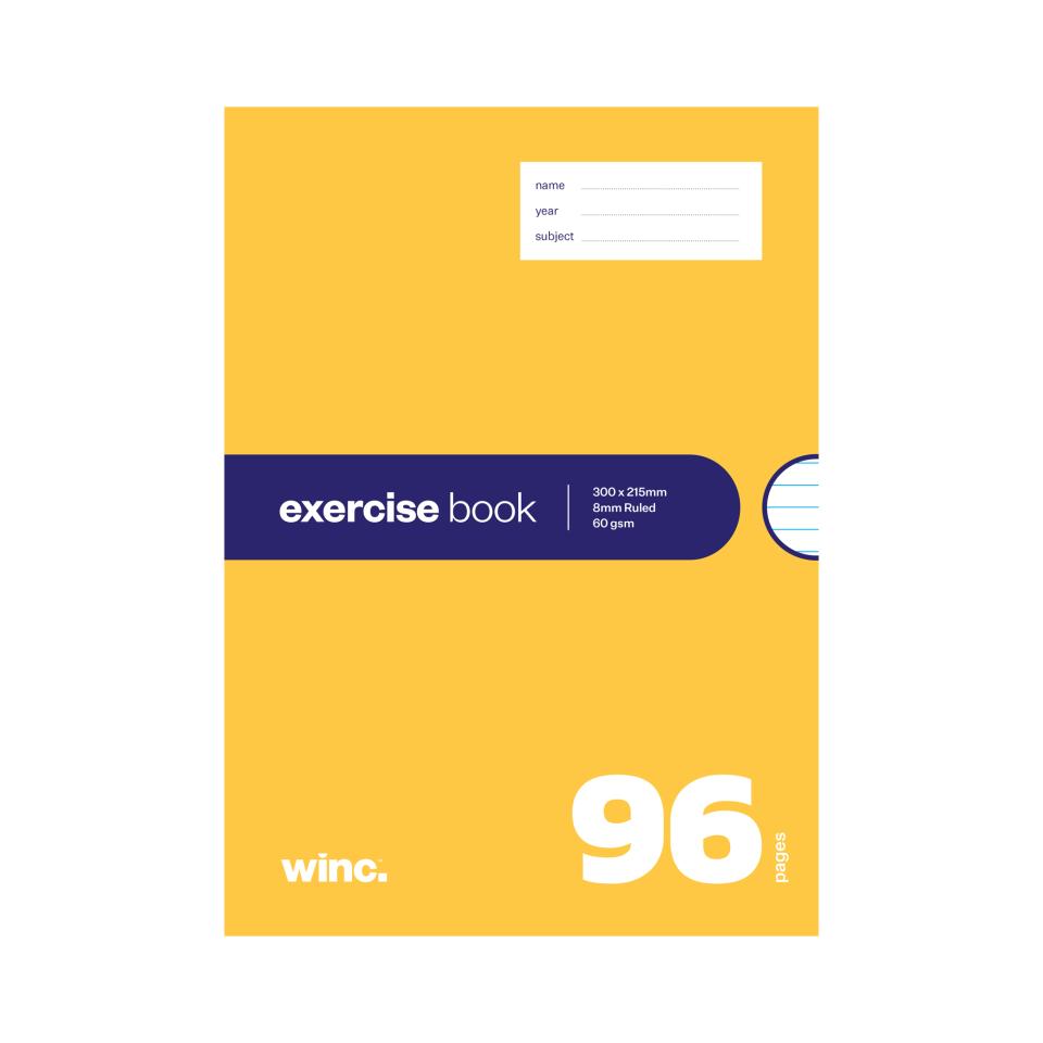 Winc Exercise Book WA 300x215mm 8mm Ruled 60gsm 96 Pages Image