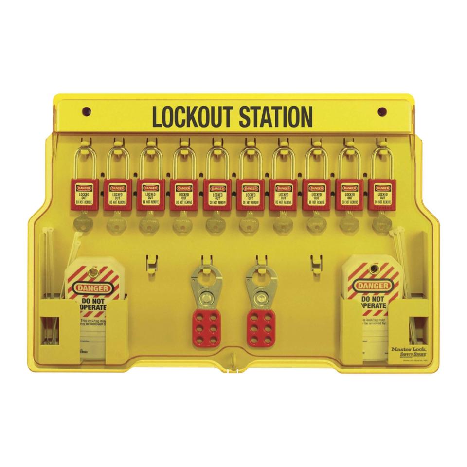 Master Lock 1483bp410 Lockout Station 10 Lock Filled 