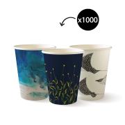 Biopak Art Series Single Wall Biocup 12Oz/390ml 90mm Rim Mixed Design Carton 1000
