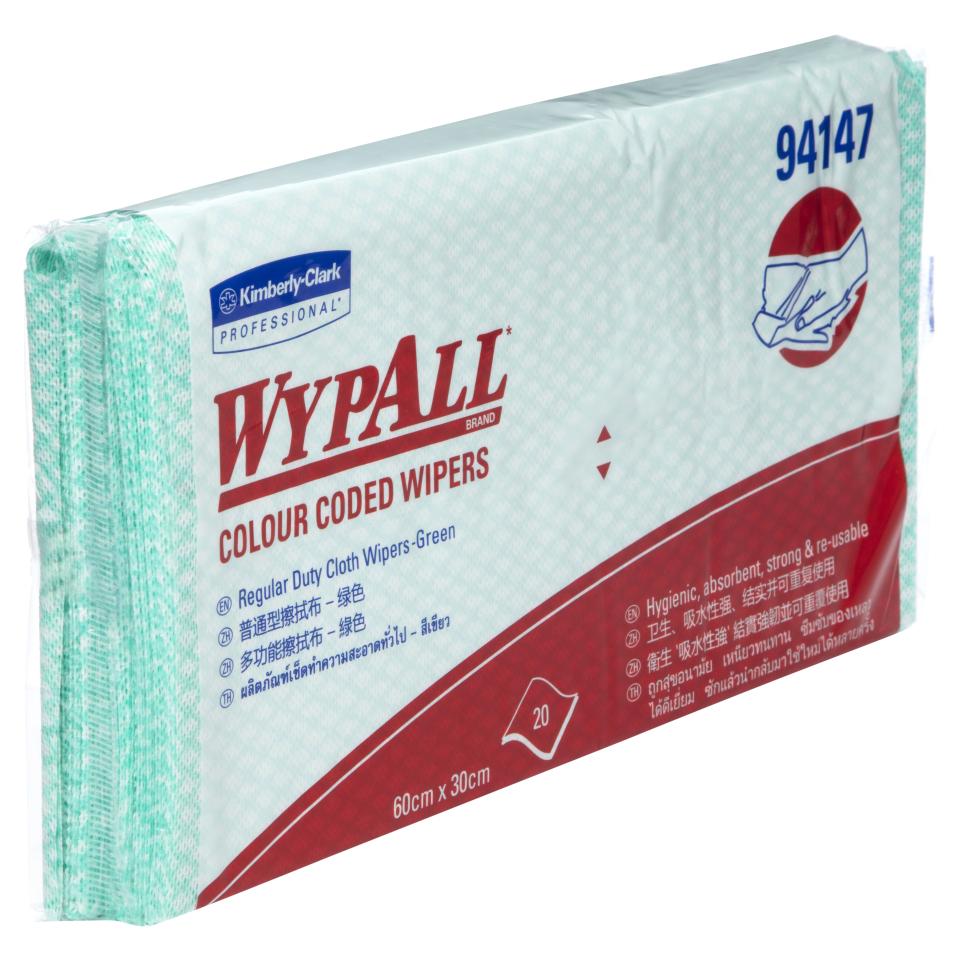 Wypall 94147 Extra Wipers 60cmx30cm Green Pack 20