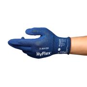 Ansell Hyflex 11-819 Esd Nylon Liner With Foam Nitrile Fortix Palm Glove Blue Pack 12