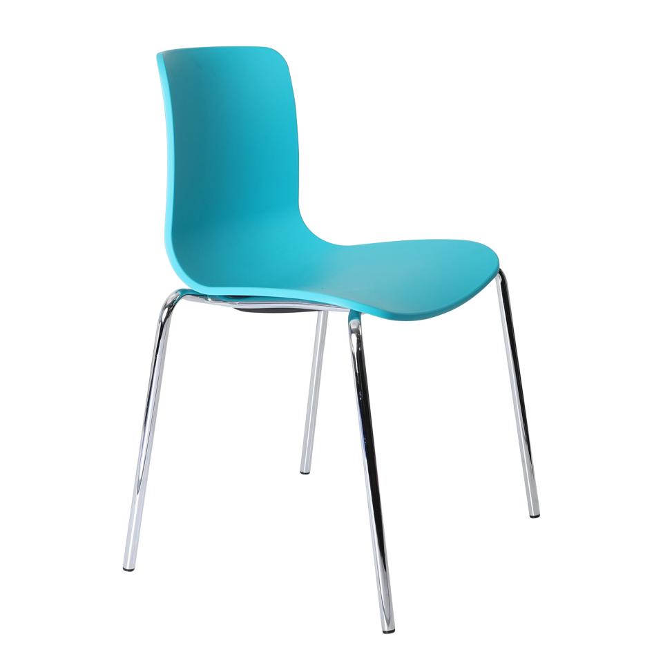 Dal Acti Visitor Chair with Chrome Frame 4 Legs Teal