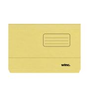 Winc Manilla Document Wallet 30mm Gusset Foolscap Yellow
