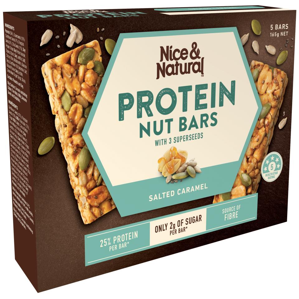 Nice & Natural Protein Nut Bar Salted Caramel 165g Box 5