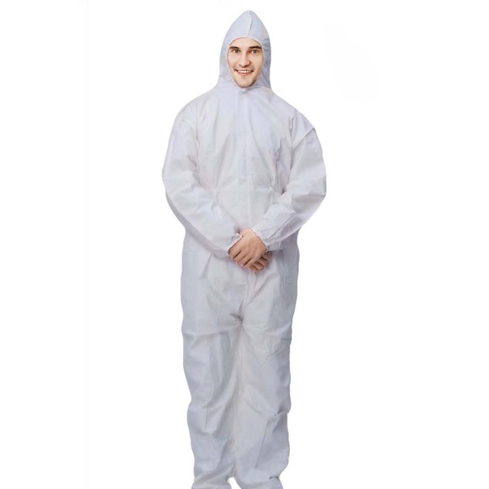 ProSafe Disposable Coverall With Hood & Zipper 5/6 SMS Size 3XL White Carton 25
