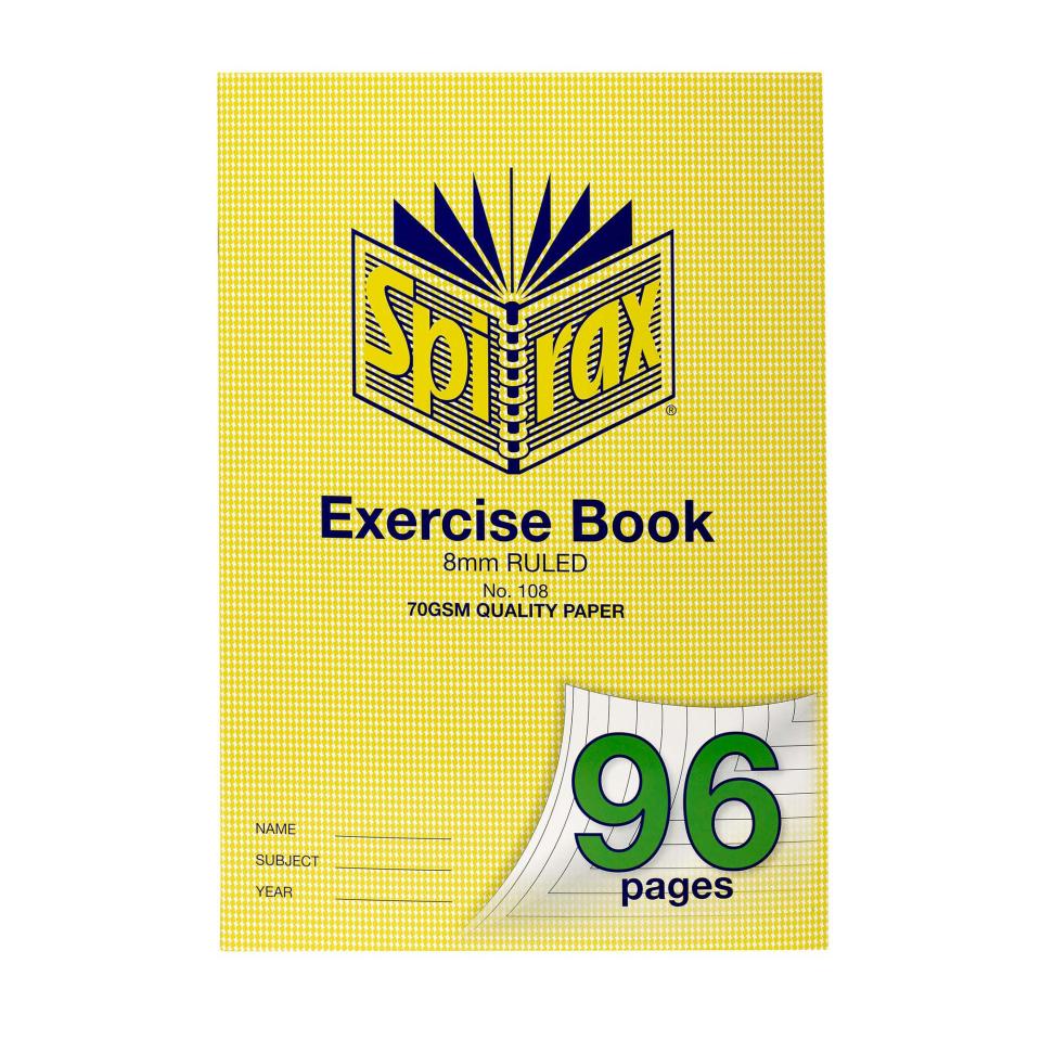 Spirax 108 Exercise Book A4 8mm 70gsm 96 Pages