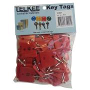 Telkee Key Tags Square Numbered 1-50 Red Pack 50 