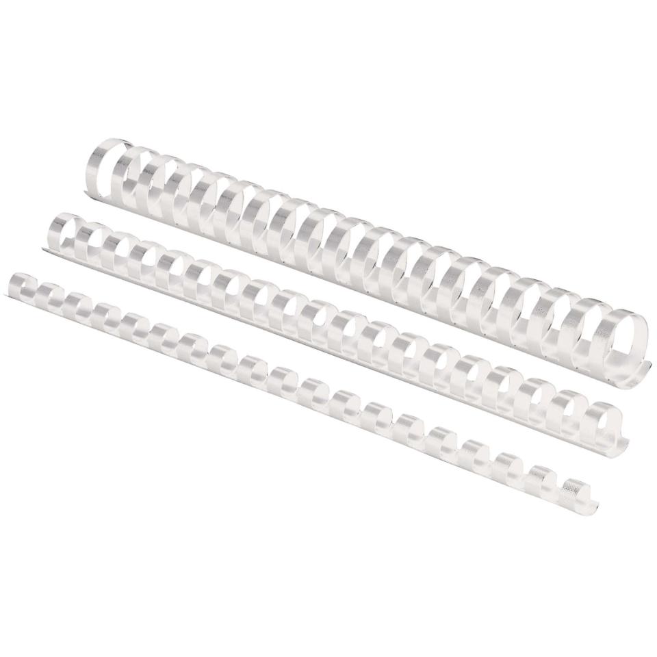Fellowes 12mm Plastic Binding Coils 21 Ring White Pack Of 100